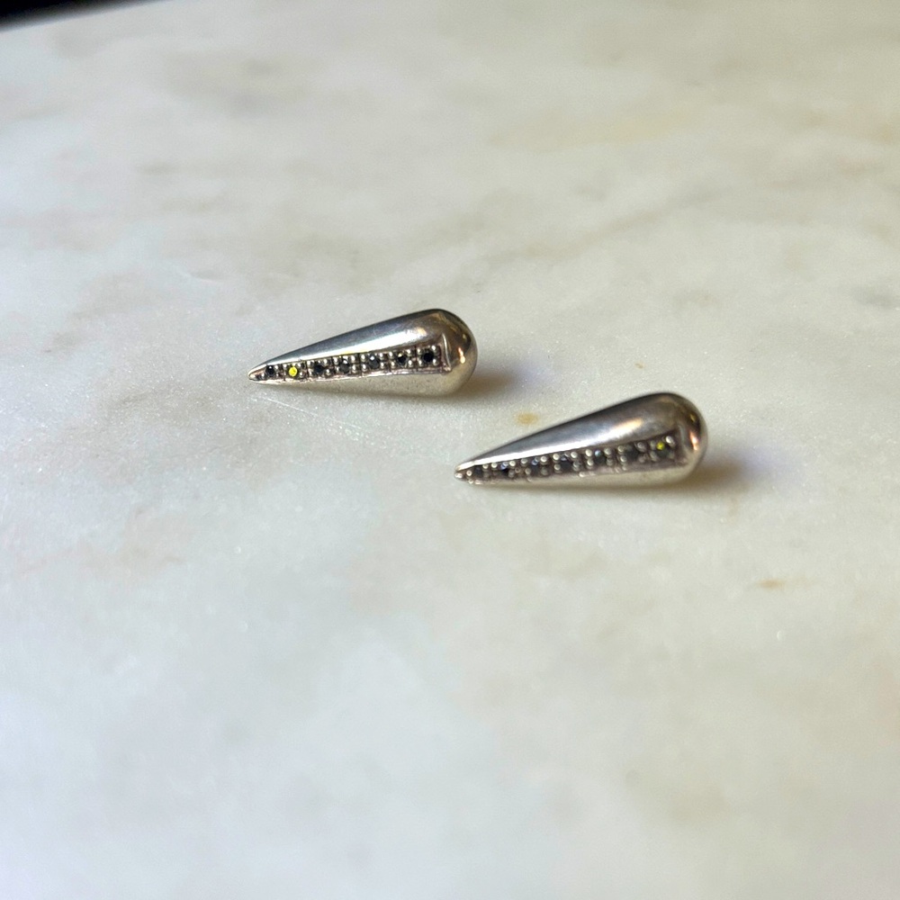 Sterling and black diamond earrings by K/LLER Collection